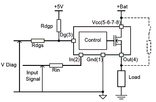 Figura 6 - Resistores de Pull-up são necessários quando a carga aberta e detecção de tensão de bateria. 