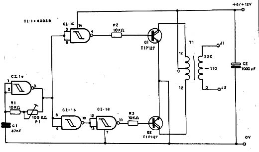 Diagrama completo do inversor.
Diagrama completo do inversor.