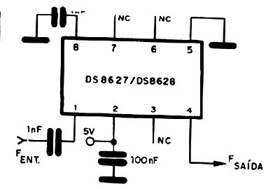 Pré-scaler de 130/225 MHz.
Pré-scaler de 130/225 MHz.
