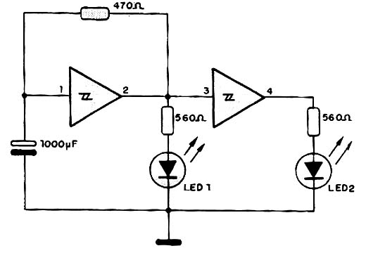 Pisca-LED TTL.
Pisca-LED TTL.