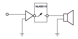 Nesta aplicação o circuito controla diretamente uma carga de baixa impedância.
Nesta aplicação o circuito controla diretamente uma carga de baixa impedância.