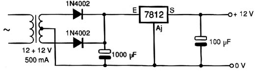 Fonte de 12 V para a chave sônica.
Fonte de 12 V para a chave sônica.
