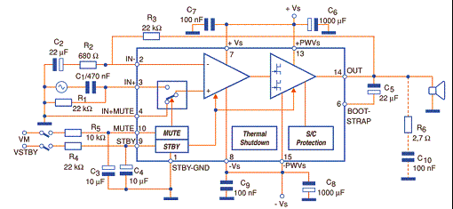 Figura 5 - Diagrama completo para um canal do amplificador 