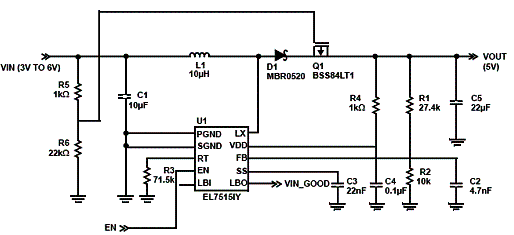 Figura 2- Configuração de maior rendimento utilizando um PFET em lugar de um LDO. Figura 2- Configuração de maior rendimento utilizando um PFET em lugar de um LDO.