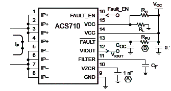 Figura 5 - Circuito sensor de corrente com o ACS710 