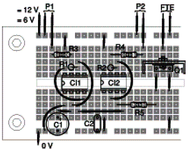Figura 2 - Montagem na matriz de contatos 