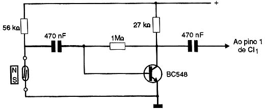 Usando um reed-switch como sensor.
Usando um reed-switch como sensor.