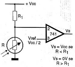 Usando o 741 como comparador.
Usando o 741 como comparador.