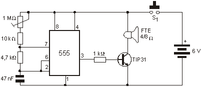 Emissor para controlar a lâmpada.
