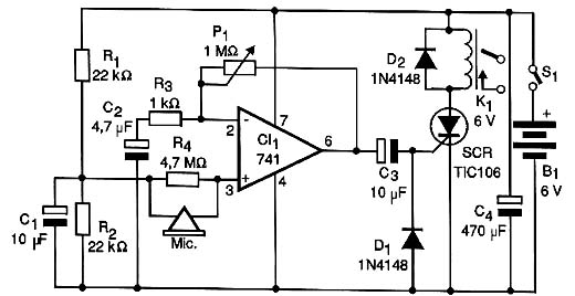 Alarme que dispara quando o microfone capta algum som.
Alarme que dispara quando o microfone capta algum som.