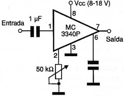Circuito básico do MC3340.
