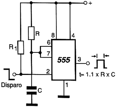 O 555 na configuração monoestável.
