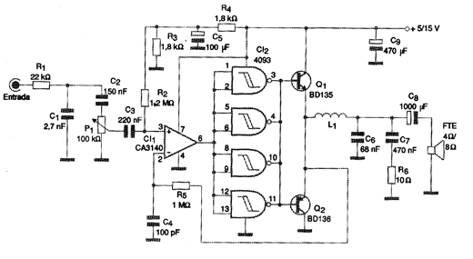 Figura 6 - Diagrama completo do amplificador
Figura 6 - Diagrama completo do amplificador