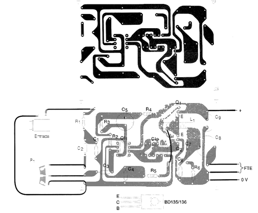 Figura 7 - Placa de circuito impresso para a montagem
Figura 7 - Placa de circuito impresso para a montagem
