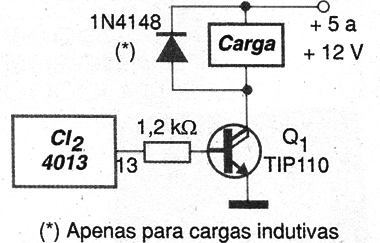 Figura 6 – Usando um Darlington de potência
Figura 6 – Usando um Darlington de potência