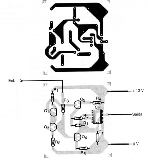 Sugestão de placa de circuito.
Sugestão de placa de circuito.