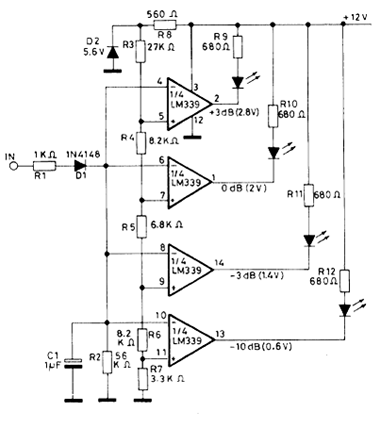 Figura 1 – Diagrama completo do VU-Meter
Figura 1 – Diagrama completo do VU-Meter