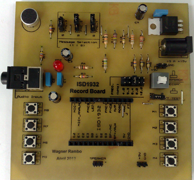 Figura 4: ISD1932 Record Board imagem real.
Figura 4: ISD1932 Record Board imagem real.