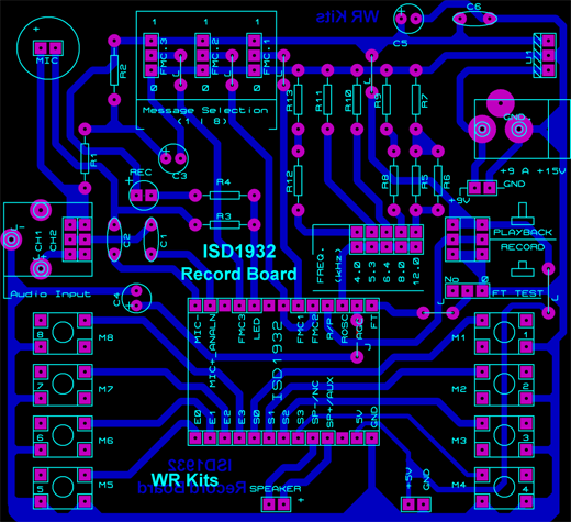 Figura 6: Lay-out da ISD1932 Record Board.
Figura 6: Lay-out da ISD1932 Record Board.