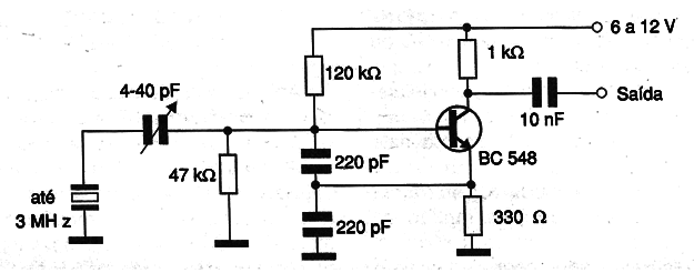 Figura 5 – Oscilador até 3 MHz
Figura 5 – Oscilador até 3 MHz