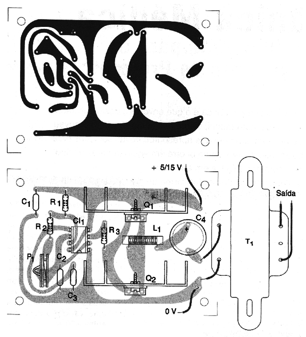 Figura 2 – Placa de circuito impresso para a montagem
Figura 2 – Placa de circuito impresso para a montagem