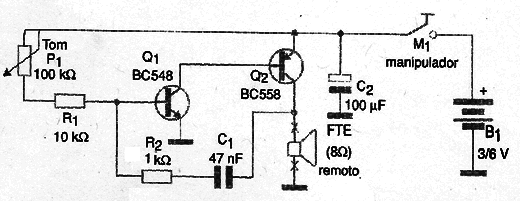 Figura 3 – Telégrafo experimental transistorizado
Figura 3 – Telégrafo experimental transistorizado
