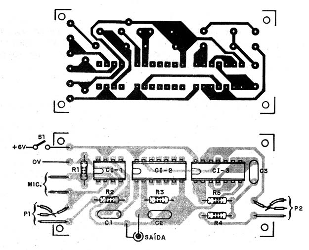 Figura 2 – Placa de circuito impresso para a montagem
Figura 2 – Placa de circuito impresso para a montagem