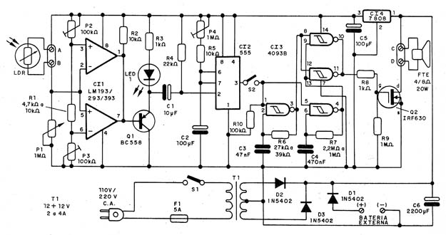    Figura 3 – Circuito do alarme de presença
