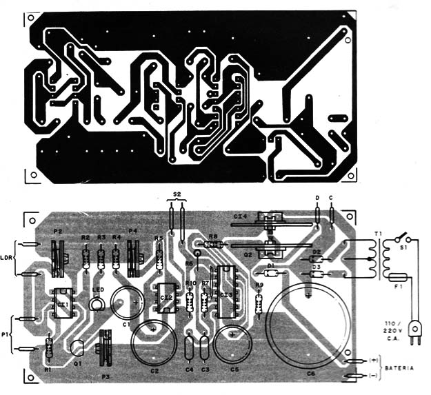 Figura 4 – Placa de circuito impresso para a montagem
Figura 4 – Placa de circuito impresso para a montagem