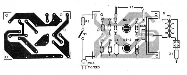 Figura 6 – Placa de circuito impresso para a montagem
Figura 6 – Placa de circuito impresso para a montagem