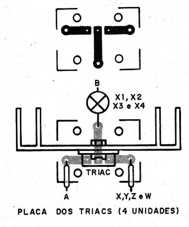 Figura 4 – Placa para os triacs
Figura 4 – Placa para os triacs