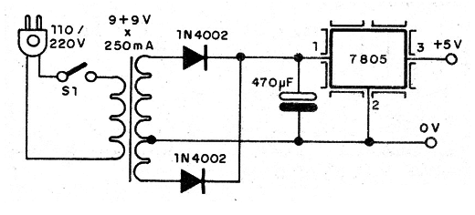 Figura 4 – Fonte de 5 V para o circuito
Figura 4 – Fonte de 5 V para o circuito