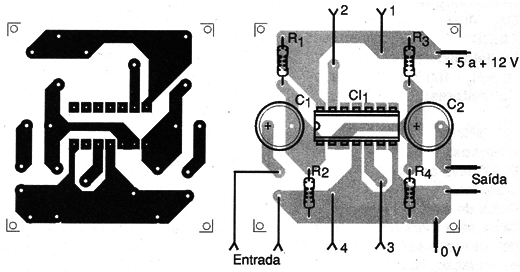 Figura 3 – Placa de circuito impresso para a montagem
Figura 3 – Placa de circuito impresso para a montagem