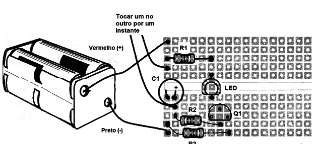 Figura 19 – Montagem na matriz de contatos
Figura 19 – Montagem na matriz de contatos