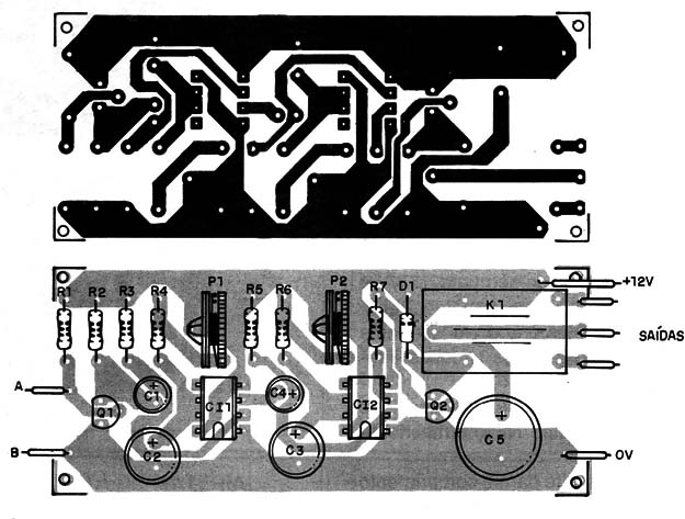 Figura 4 – Placa de circuito impresso para a montagem
Figura 4 – Placa de circuito impresso para a montagem