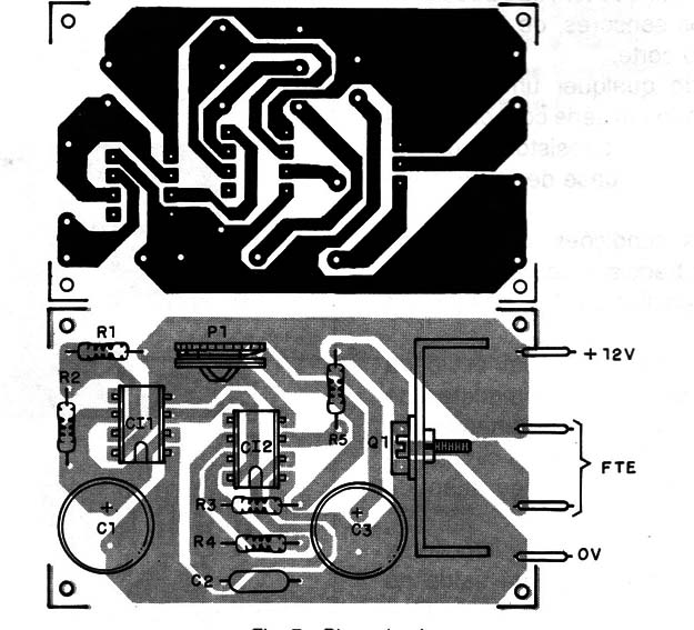 Figura 7 – Placa de circuito impresso para a sirene
Figura 7 – Placa de circuito impresso para a sirene