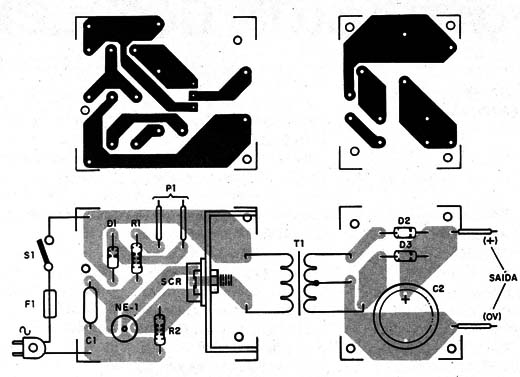 Figura 3 – Placa de circuito impresso para a montagem
Figura 3 – Placa de circuito impresso para a montagem
