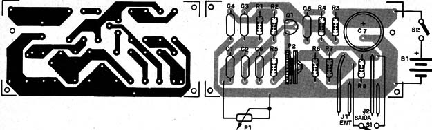 Figura 7 – Placa de circuito impresso para a montagem
Figura 7 – Placa de circuito impresso para a montagem