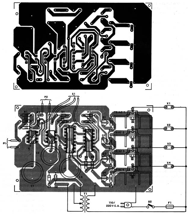 Figura 7 – Placa de circuito impresso para o projeto 2
Figura 7 – Placa de circuito impresso para o projeto 2