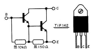 Figura 1 – Os transistores TIP142(NPN) e TIP147 (PNP)
Figura 1 – Os transistores TIP142(NPN) e TIP147 (PNP)