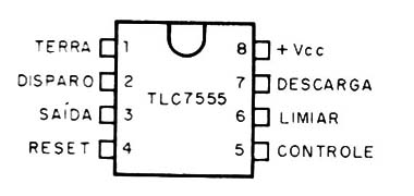 Figura 1 – Pinagem do TLC7555
Figura 1 – Pinagem do TLC7555