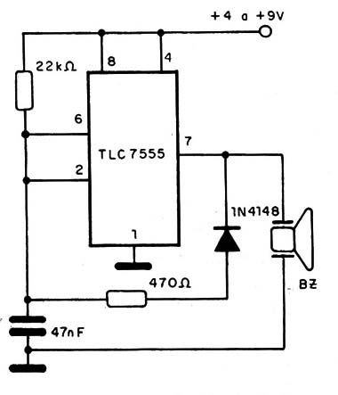 Figura 14 – Circuito com transdutor piezoelétrico
Figura 14 – Circuito com transdutor piezoelétrico