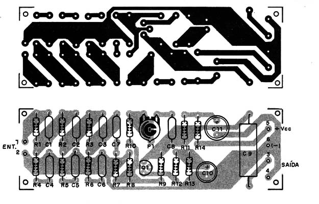 Figura 3 – Placa de circuito impresso para a montagem
Figura 3 – Placa de circuito impresso para a montagem