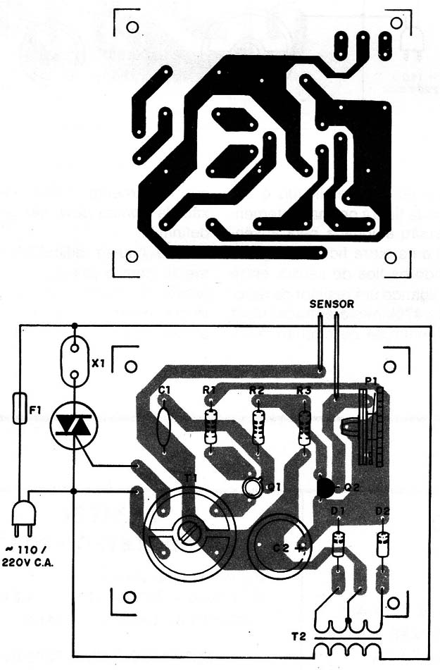 Figura 4 – Placa para o circuito da figura 3
Figura 4 – Placa para o circuito da figura 3