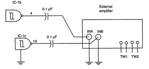 Figura 10 – Usando um amplificador externo
Figura 10 – Usando um amplificador externo