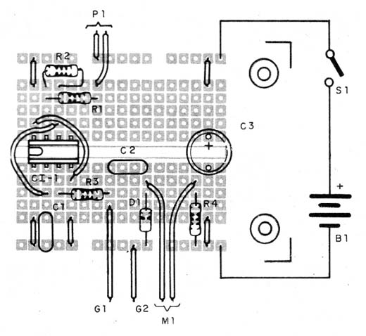 Figura 5 – Montagem em placa universal ou matriz de contatos
Figura 5 – Montagem em placa universal ou matriz de contatos