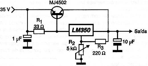 Configuração para o LM350
Configuração para o LM350
