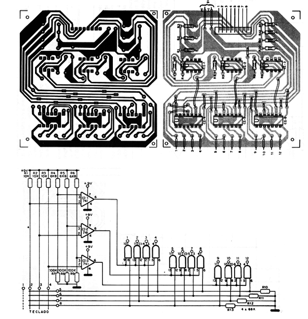 Figura 11 – Circuito para teclado de 12 teclas
