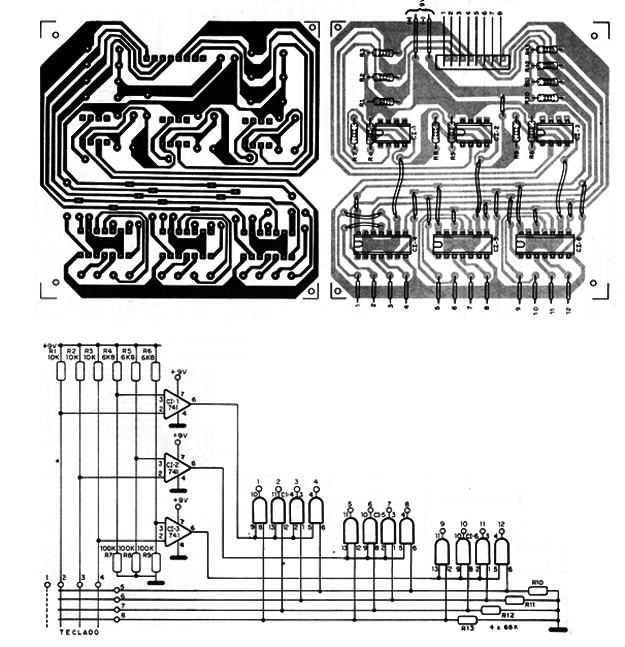 Figura 11 – Circuito para teclado de 12 teclas
Figura 11 – Circuito para teclado de 12 teclas