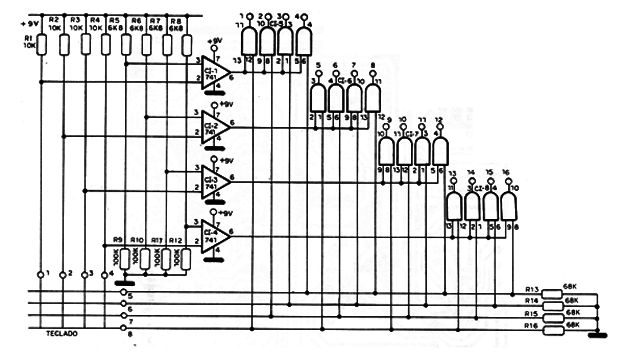 Figura 12 – Teclado de 16 teclas
Figura 12 – Teclado de 16 teclas